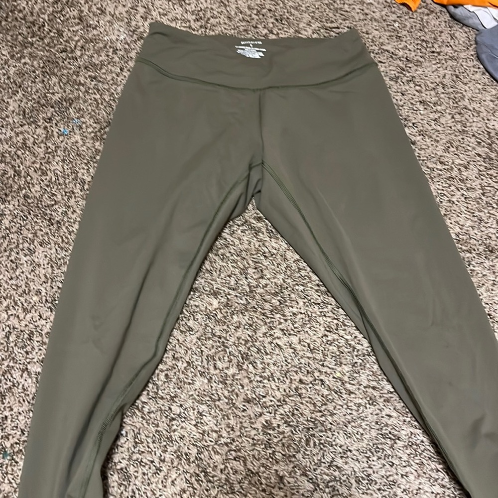 Olive Green Thick Leggings